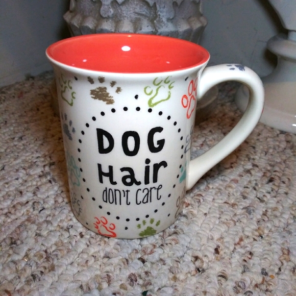"Dog Hair Don't Care" & "Never Leave Home Without It" Paw Print Coffee Mug - Picture 7 of 7